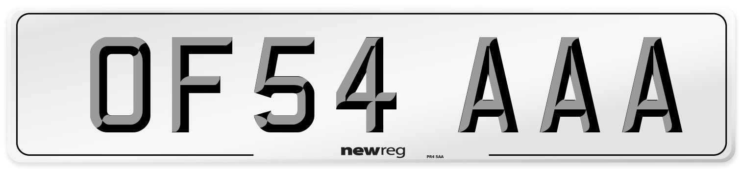 OF54 AAA Number Plate from New Reg